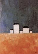 Five house Landscape Kasimir Malevich